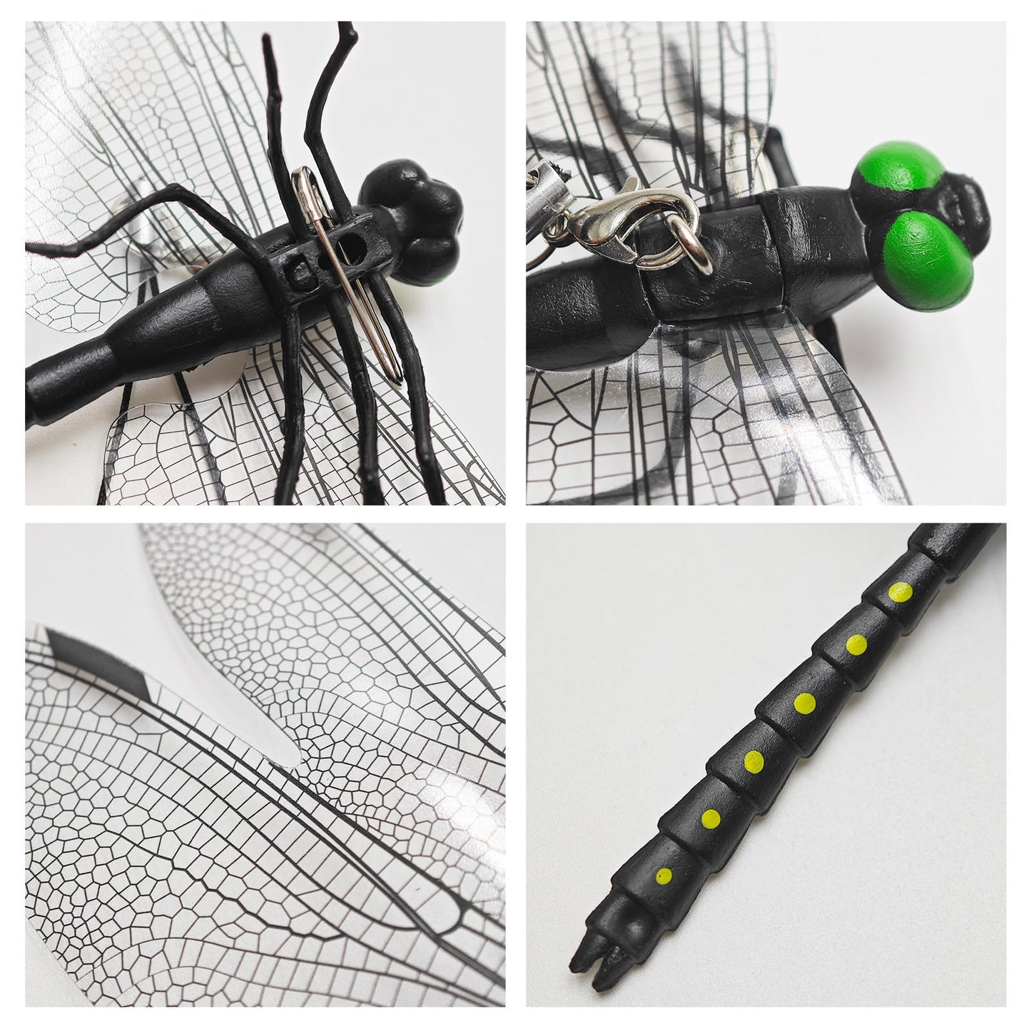 20pcs Dragon Fly Hat Clip, Artificial Dragon Fly Clips Repelling Supplies for Bugs, Realistic Simulated Dragonfly Keychain Attach to Backpack Hat for Indoor Yard Garden Plant Decor