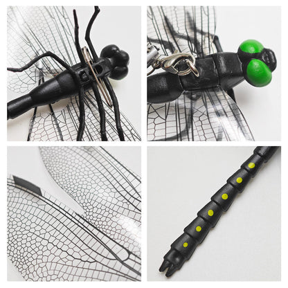 20pcs Dragon Fly Hat Clip, Artificial Dragon Fly Clips Repelling Supplies for Bugs, Realistic Simulated Dragonfly Keychain Attach to Backpack Hat for Indoor Yard Garden Plant Decor