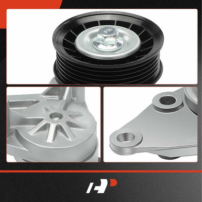 A-Premium Belt Tensioner Assembly with Pulley Compatible with Chevrolet, GMC, Cadillac - Silverado, Savana, Suburban 1500, Tahoe, Sierra, Escalade, Rainier - V8 4.8L, 5.3L, 6.0L, 6.2L