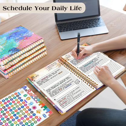 Planner 2026-2027, 18 Months Weekly and Monthly Daily Planner from January 2026 - June 2027, 8.5" x 11" A4 Large Hardcover Agenda Organizer Book 2026 with Tabs, Spiral Yearly Calendar Planners for School Work Home, Colorful Feather
