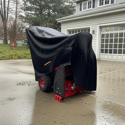 Snow Thrower Cover Waterproof Heavy Duty Oxford Snow Blower Cover with Windproof Buckles and Elastic Cord for Outdoor Electric All Weather Protection (Black, 120 x 81.5 x 101.6 cm)