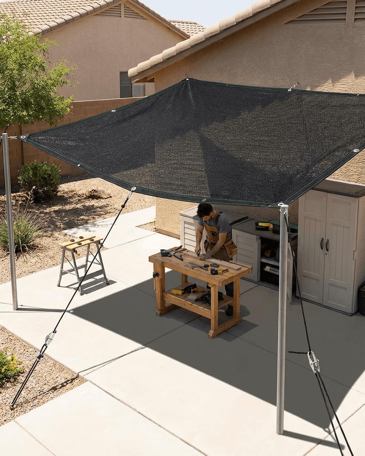 vensovo 50% Sunblock Shade Cloth Net Black Resistant - 8x12 Ft Garden Shade Mesh for Plant Cover, Greenhouse, Chicken Coop, Kennels, Tomatoes Plants