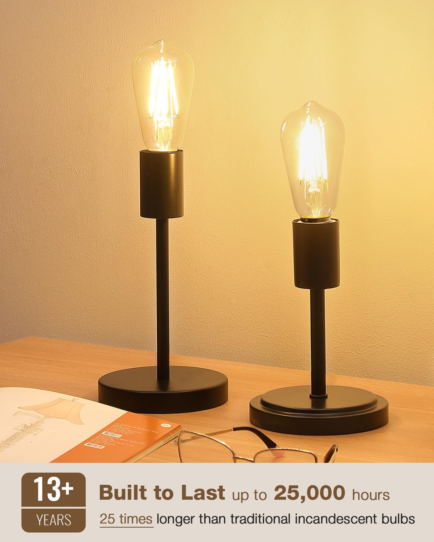 LED Edison Bulbs 60 Watt Dimmable, Vintage E26 Light Bulb Soft White 2700K, ST58 Teardrop Antique Style 60W Equivalent Lightbulbs, Medium Base 6W 700 Lumen 120V, 6 Pack