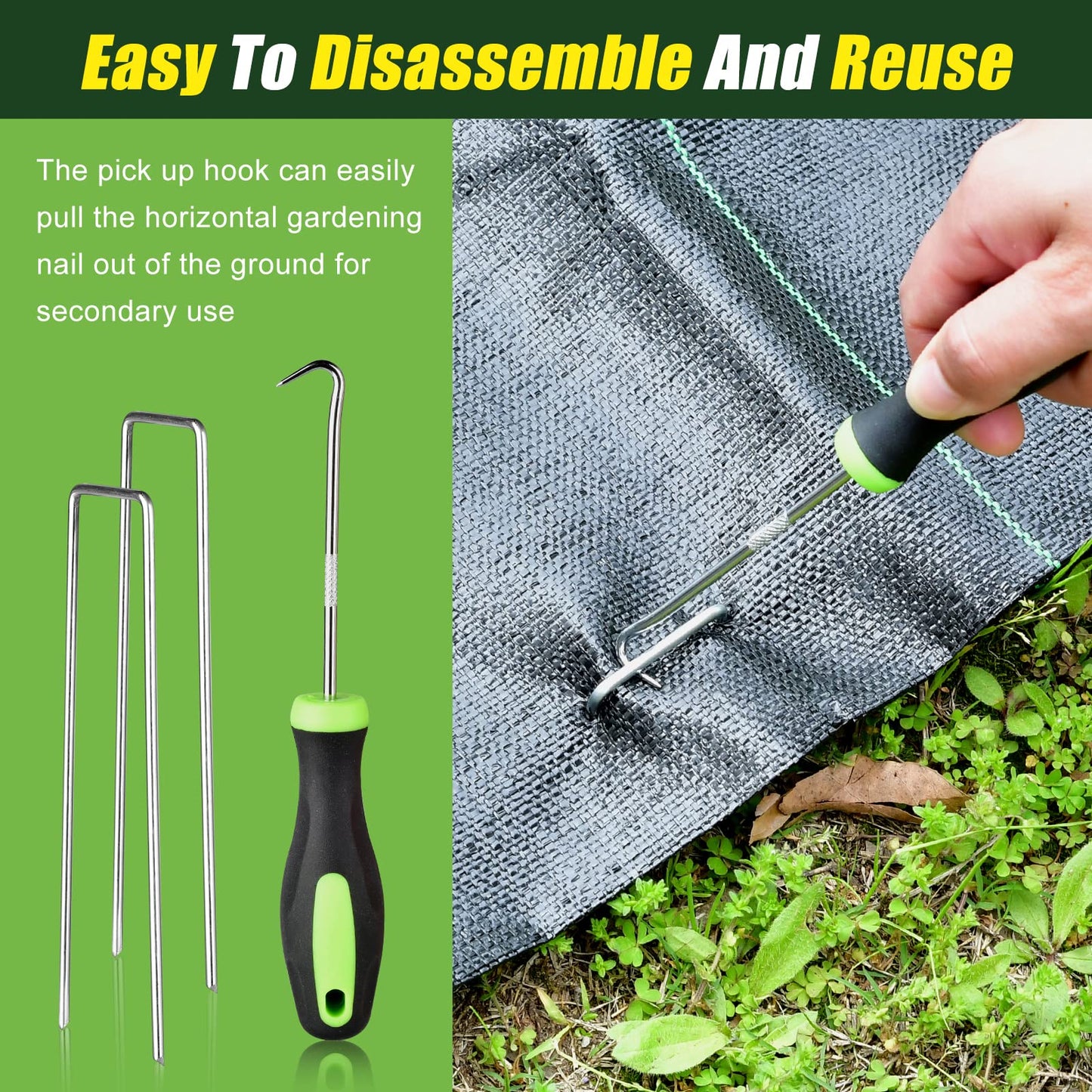 100 Pack 6 Inch Heavy Duty Garden Stakes Landscape Staples, Thickness Anti-Rust Steel U Shaped Galvanized Pins Garden Staples for Tents, Turf, Privacy Fences