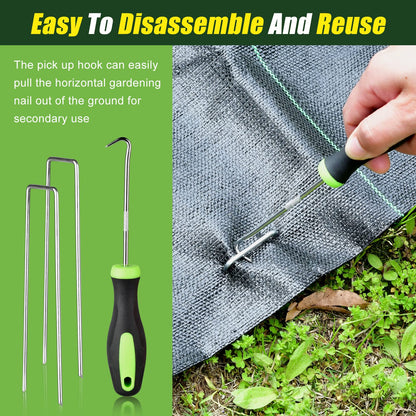 100 Pack 6 Inch Heavy Duty Garden Stakes Landscape Staples, Thickness Anti-Rust Steel U Shaped Galvanized Pins Garden Staples for Tents, Turf, Privacy Fences