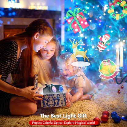 Christmas Projector Lights Outdoor, Waterproof 2-in-1 Holiday Decorations Projection Lamp (10 Ocean Wave & 160 Patterns) with Remote Control for Christmas New Year Decor Light Show (Black)