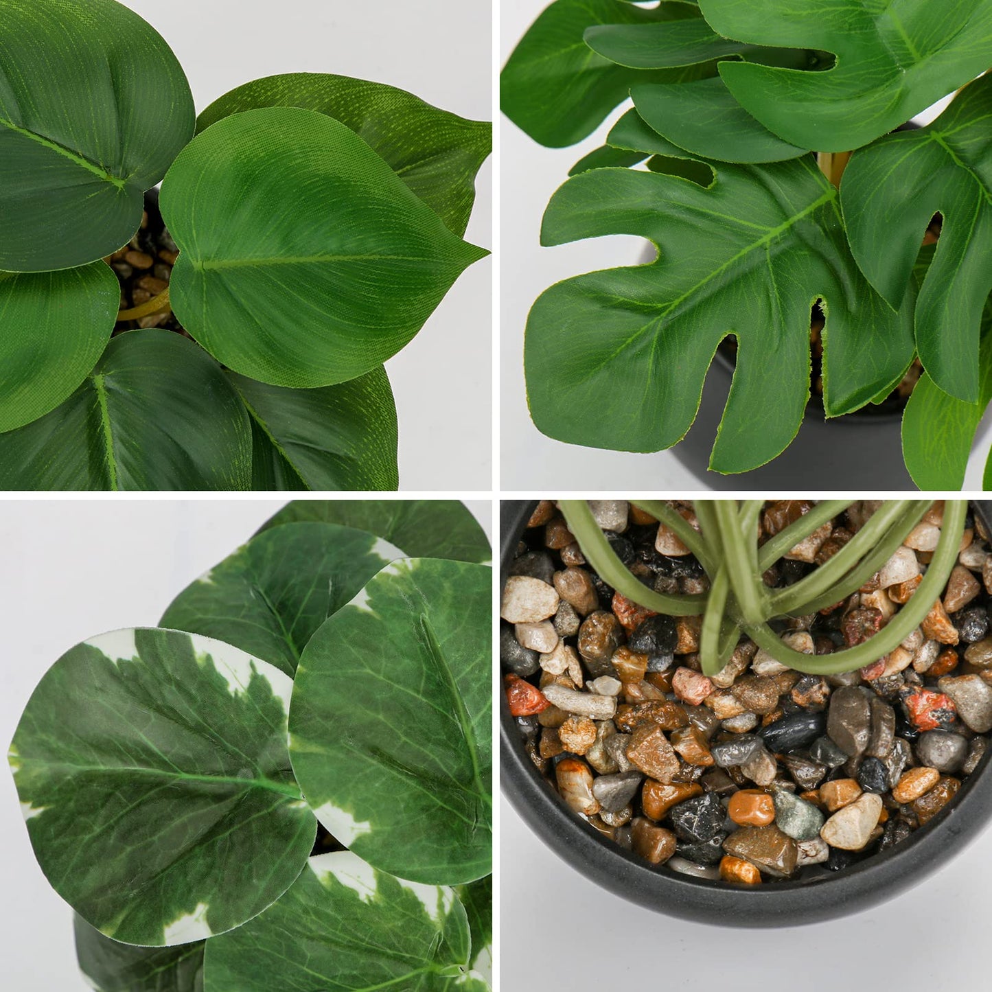 3 Pack Fake Plants Potted Artificial Plants Mini Faux Plants in Black Ceramic Pots Greenery Décor for Home Office Table Room Farmhouse Indoor Decoration