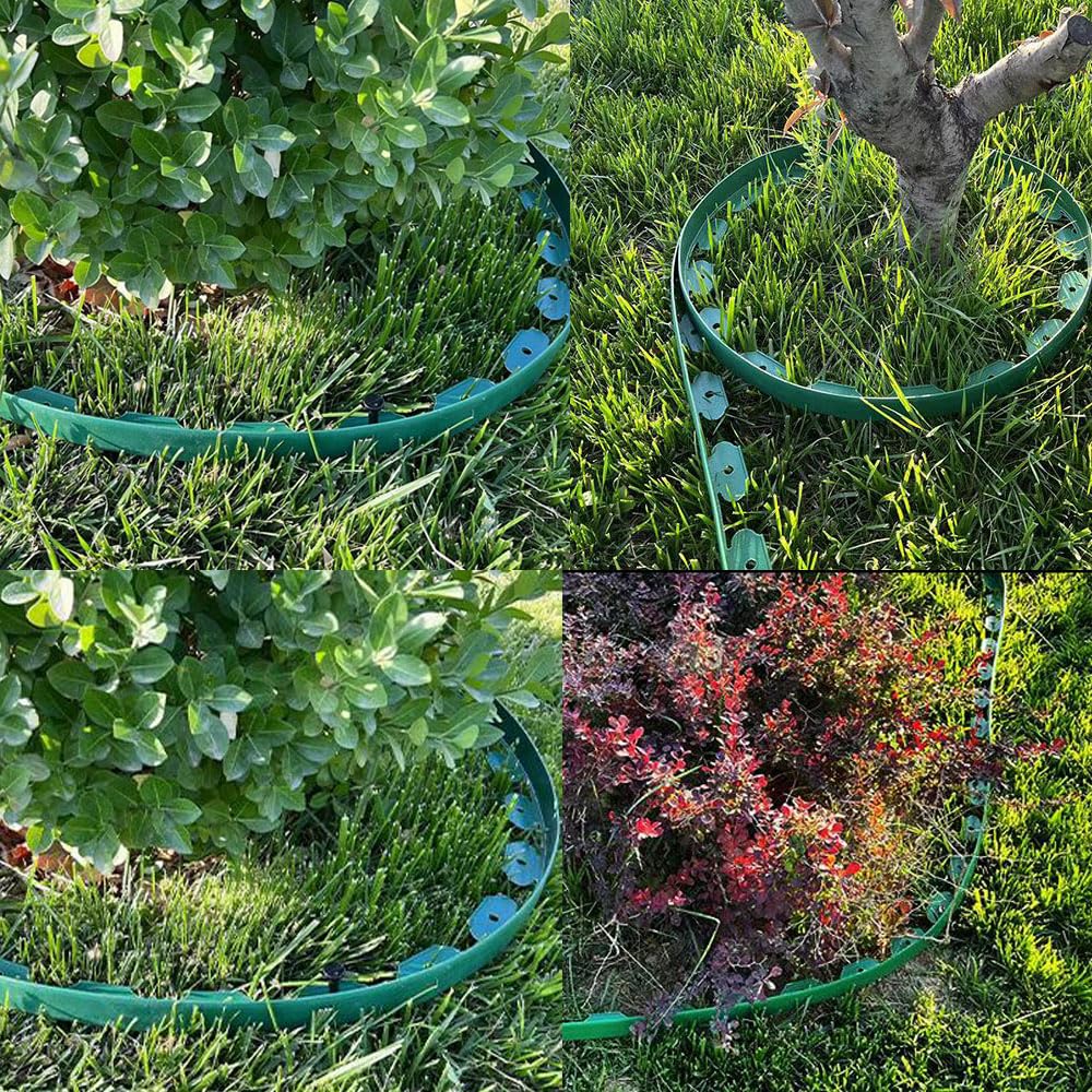 33ft Landscape Edging No Dig Garden with 30 Spikes Border for Landscaping Lawn Flower Beds Grass Yard No-Dig Flexible Borders Kit Plastic Fence Flowerbeds Yard (2inch 33ft)