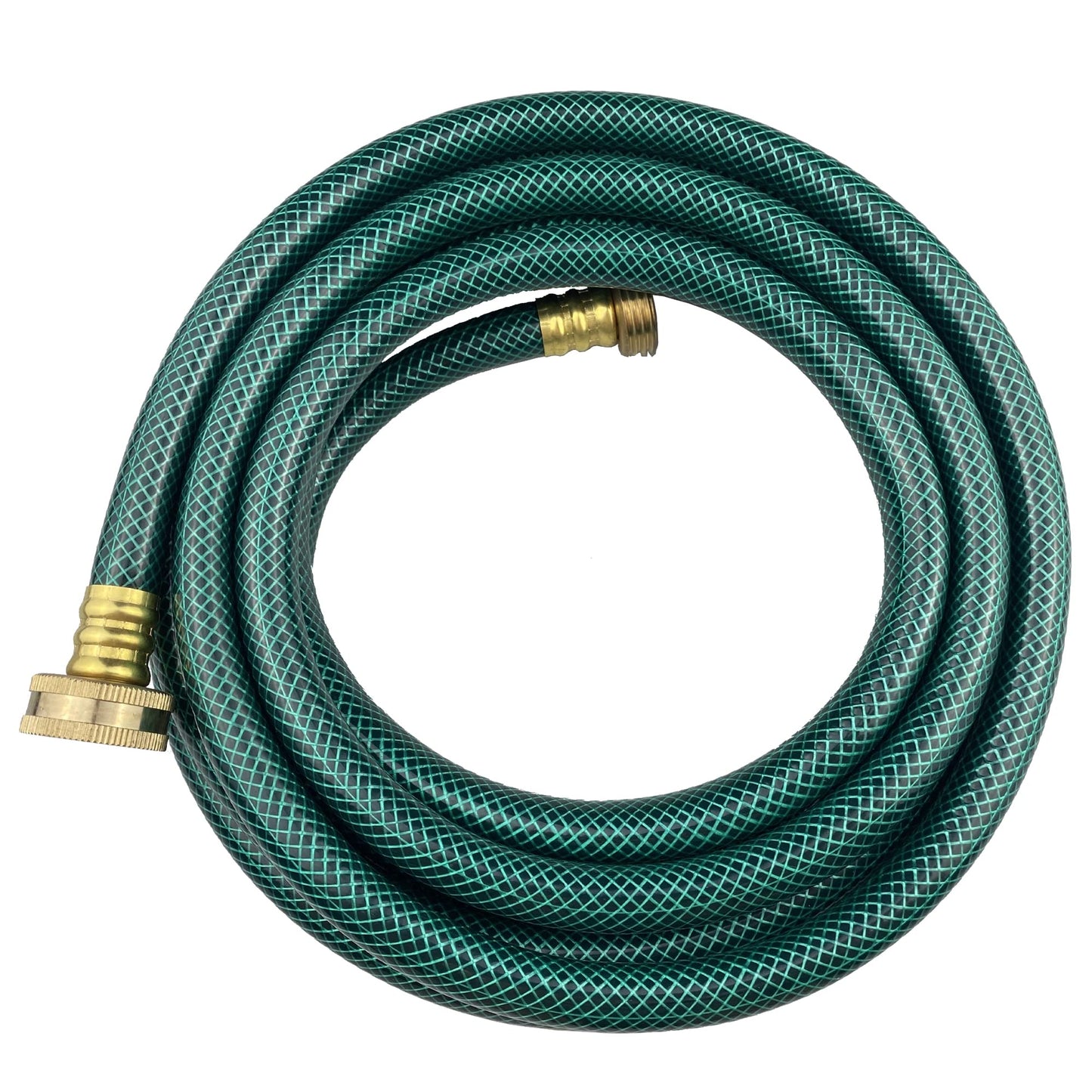 Darnassus PVC Garden Hose 1/2 Inch Green Heavy Duty Water Hose with Solid Brass Fittings,No Leaking, Flexible,for outdoors,Lawns,Patio (15 FT, Green, Brass Fittings)