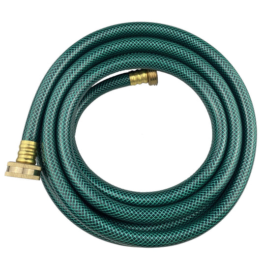 Darnassus PVC Garden Hose 1/2 Inch Green Heavy Duty Water Hose with Solid Brass Fittings,No Leaking, Flexible,for outdoors,Lawns,Patio (15 FT, Green, Brass Fittings)