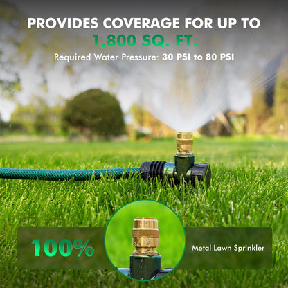RESTMO 2 Pack Heavy-Duty Full-Metal Lawn Sprinkler for Yard with Durable Brass Nozzle, Premium Spike Base, 360° Large Area Coverage Lawn Sprinkler for Patio and Garden Irrigation