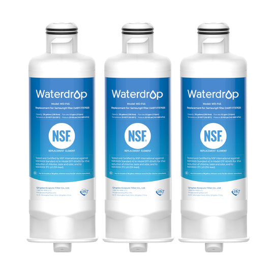 Waterdrop DA97-17376B Replacement for Samsung HAF-Qin/EXP, DA97-08006C, RF28R7201SR, RF28R7351SG, WD-F45, Refrigerator Water Filter, 3 Filters