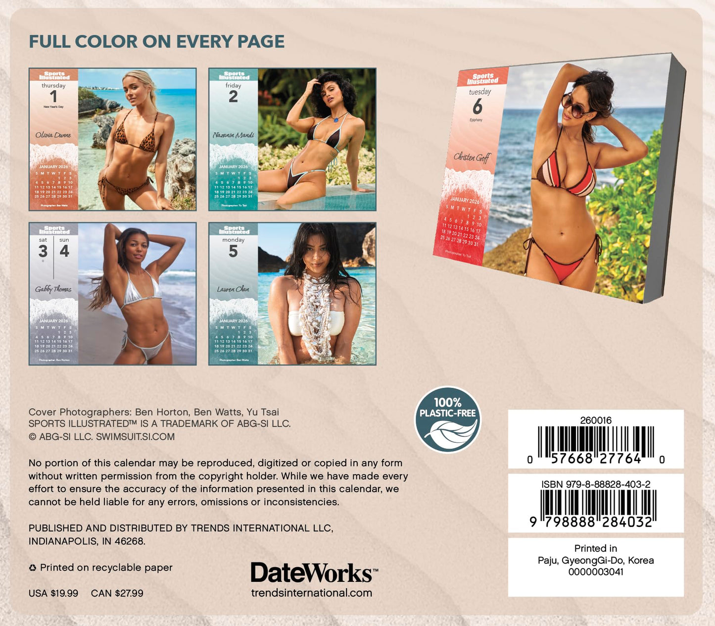 2026 Sports Illustrated Swimsuit Day-at-a-Time Box Calendar
