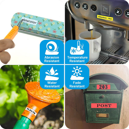 Anycolor Replacement for Dymo D1 Label Maker Refills 40513 45010 45016 45017 45018 45019 45021 Compatible with Dymo LabelManager 160 280 360D PnP 420P 220P 450 210D, 12mm x 7m (1/2'' x 23ft), 7 Packs