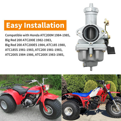 Vkinman PZ27 Carburetor Carb Kit Replacement for Honda Big Red 200 ATC200E ATC200ES ATC185 ATC185S ATC200 ATC200S ATC200M ATC200X