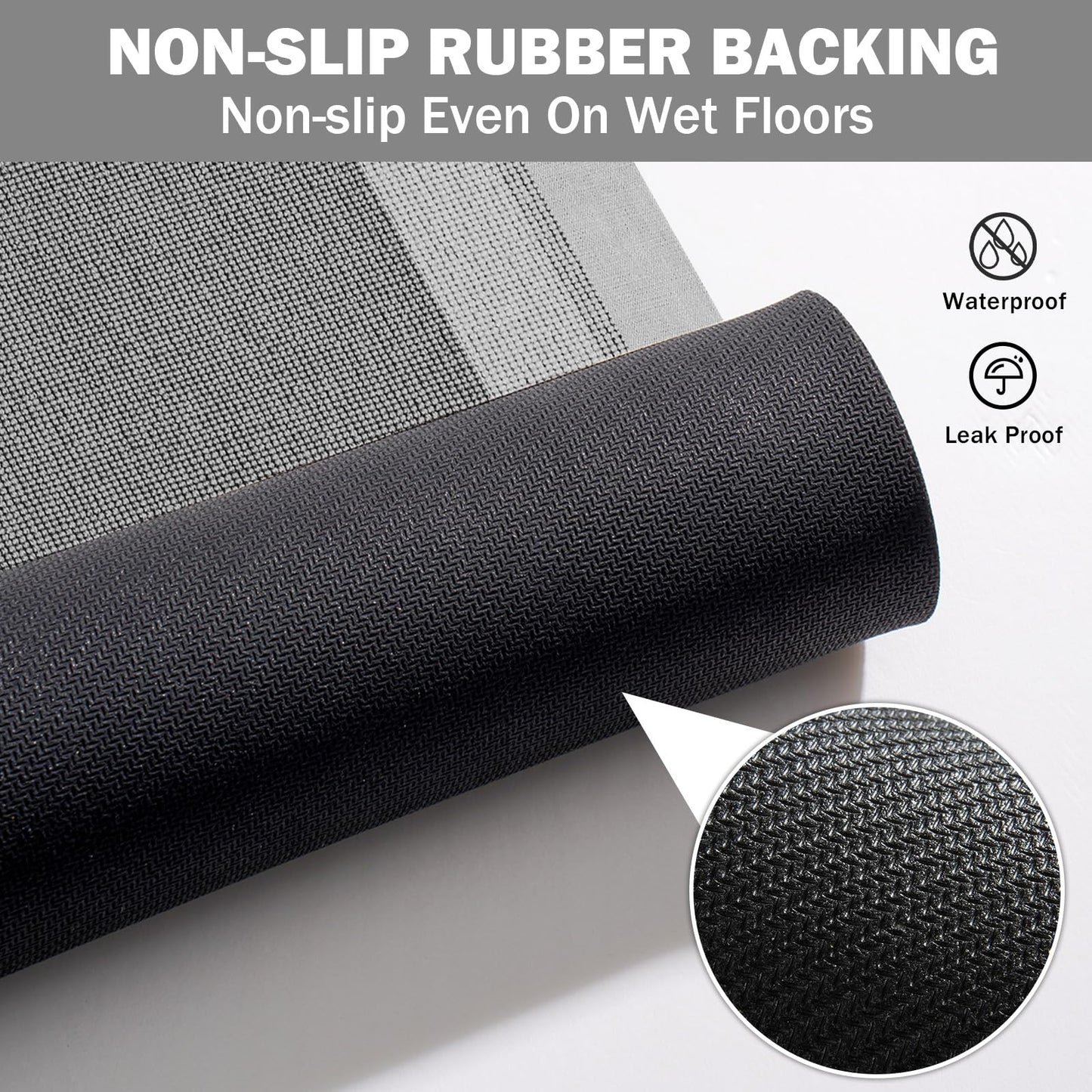 YDKGL Non Slip Bath Mats for Bathroom, Quick Dry Super Absorbent Stain Resistant Rubber Backing Bath Rugs, Ultra Thin Bath Mat Fit Under Door Bathroom Floor Bathtub Shower Room, Gray 20"x 32"
