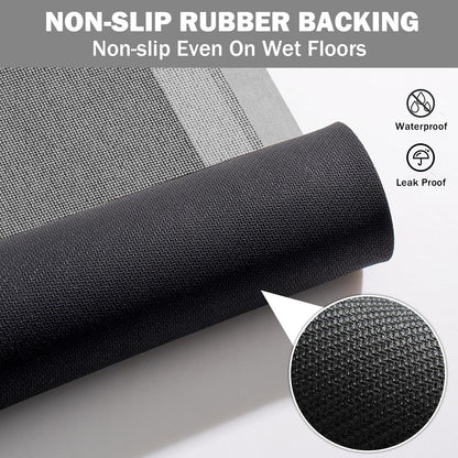 YDKGL Non Slip Bath Mats for Bathroom, Quick Dry Super Absorbent Stain Resistant Rubber Backing Bath Rugs, Ultra Thin Bath Mat Fit Under Door Bathroom Floor Bathtub Shower Room, Gray 20"x 32"