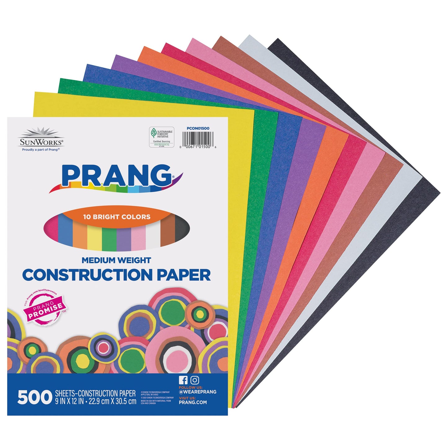 Roselle 9x12 Vibrant Art Construction Paper Value Pack (01500)