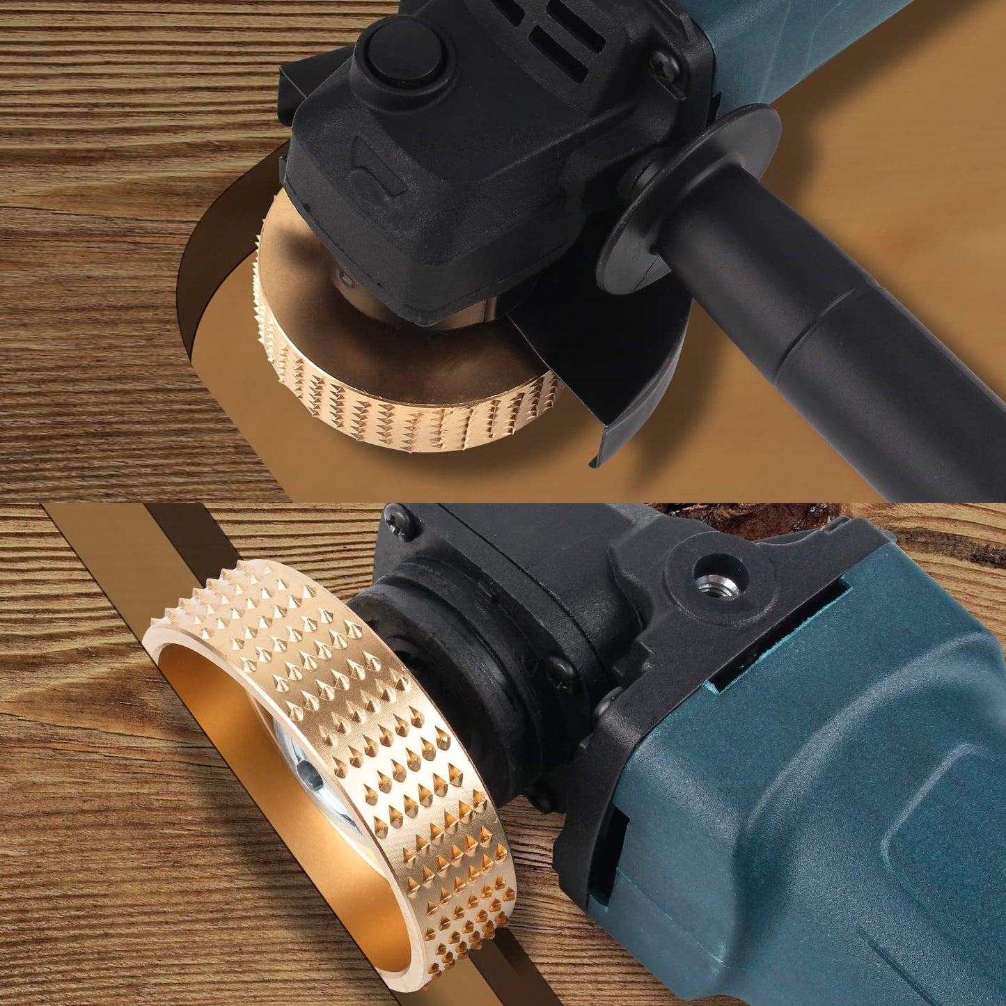 Pomsare Wood Carving Disc Set, 5PCS Wood Grinding Wheel for 4 or 4 1/2 Angle Grinder, Stump Grinder Shaping Discs for Cutting Polishing