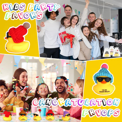 20Sets Employee Appreciation Gifts You're Ducking Awesome Pun Cards Mini Rubber Ducks with Glasses and Hats for Coworker