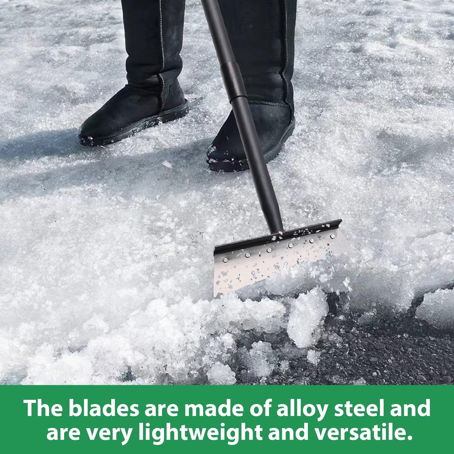 Pragmatist Garden Shovel, Ice Scraper, Multifunctional Cleaning Shovel with 59" Adjustable Handle Heavy Duty Garden Tool for Lawn Edging, Scraping, Weed and Ice Removal