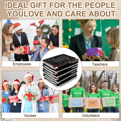 8 Set Inspirational Gifts Include Motivational Notebooks with Inspirational Pens Thank You Keychains Employee Appreciation Gifts Bulk Thank You Gift for Colleague Coworker Staff Team Volunteer Teacher