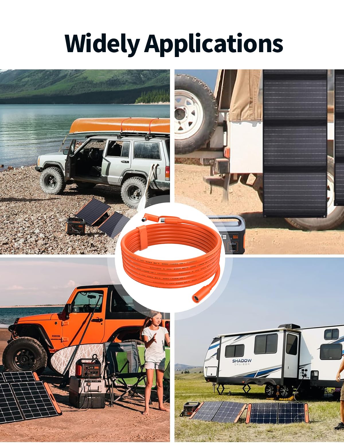 Tonton DC 8mm Extension Cable, DC7909 Solar Panel Cable with DC8020 Connector, 20Ft 6M 14AWG 8mm Male to Female Plug for BLUETTI, Aker, GZ Yeti, Jack Explorer Portable Power Station and Solar Panel