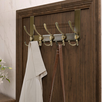 Honsky Over The Door Hooks,Over Door Hook for Hanging Clothes,Over The Door Hanger,Over The Door Towel Rack,Towel Hanger for Bathroom,Back of Door Hanger, Bronze