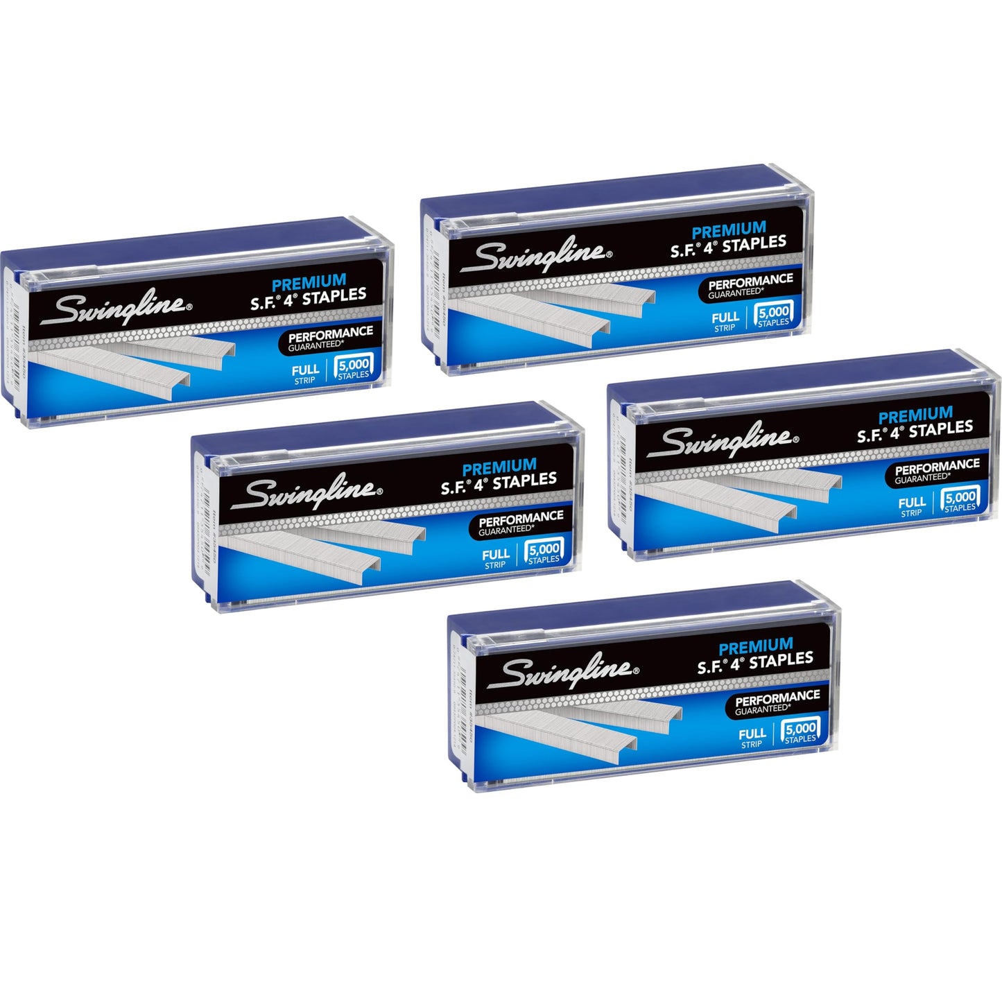 Swingline Staples, 5 Pack, S.F. 4, Premium, 1/4" Length, 210/Strip, 5000/Box (35481)
