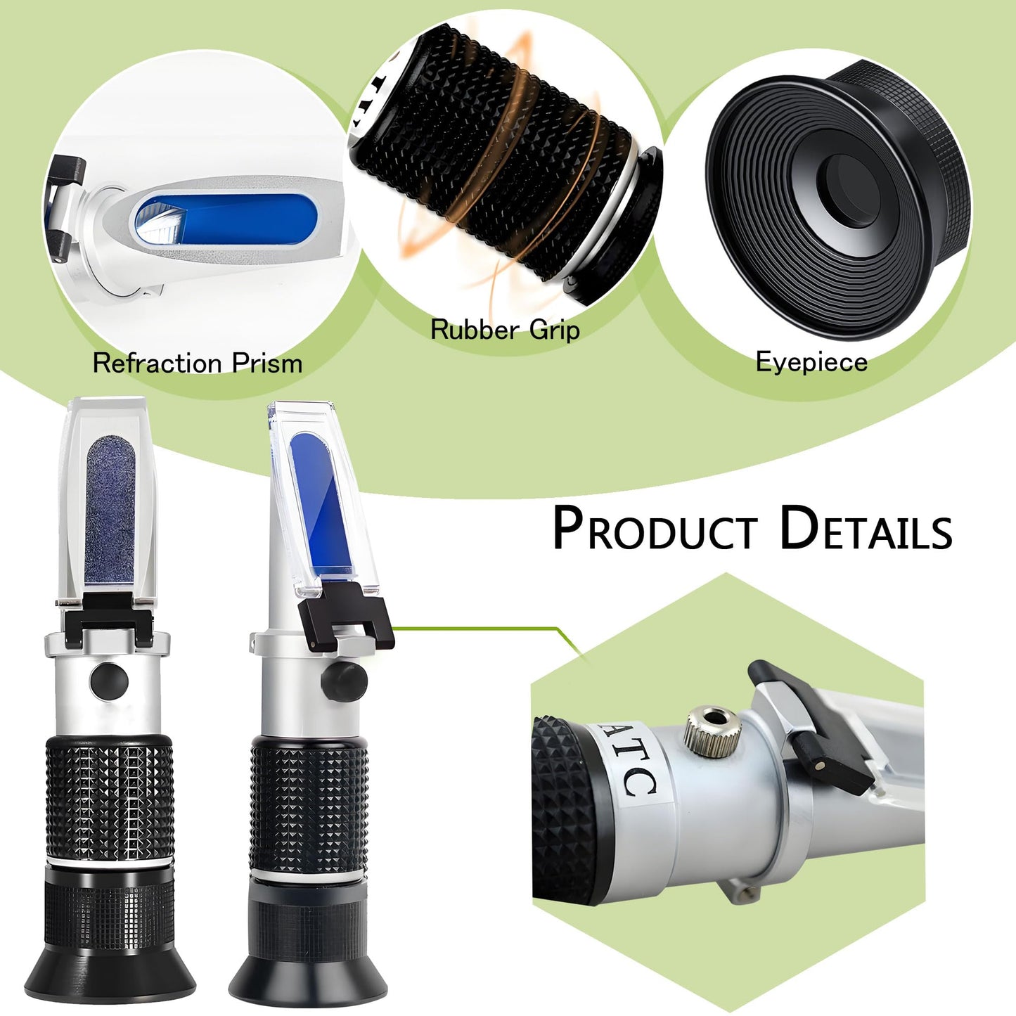 0-90% Brix Meter Refractometer,V-Resourcing Portable Hand Held Sugar Content Measurement for Sugar, Food, Fruit, Beverages Honey