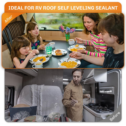WELLUCK 2PC Self Leveling RV Roof Sealant Lap for RV Roofs, White Flexible Repair Caulking Rubber Epdm Sealant for Camper Motorhomes Trailers, Secure Odorless Waterproof & UV All Weather Adhesive
