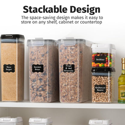 Shazo 2 Pack (6.3L / 213oz) Cereal Storage Containers - Bpa-Free Airtight Large Food Storage Containers with Lids, BPA-Free Plastic Cereal Dispenser for Pantry, Rice, Flour, Sugar & Pasta