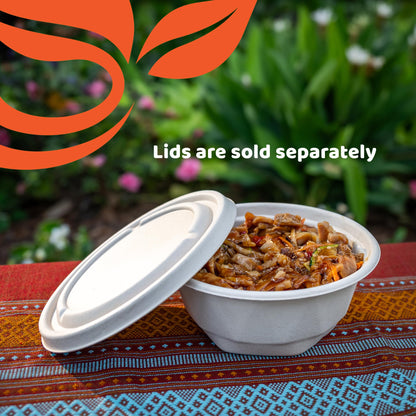 25 oz Compostable Bagasse Bowls 50 Pack – Extra Thick Biodegradable | Eco-Friendly, PFAS-Free, Microwave & Freezer Safe Disposable Bowls for Hot & Cold Food, Takeout, Catering (Diamond Pattern)