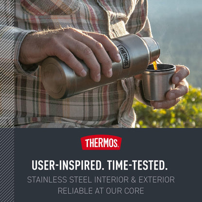 Thermos SK2000STTRI4 Stainless King 16 Ounce Compact Bottle, Stainless Steel, Gray