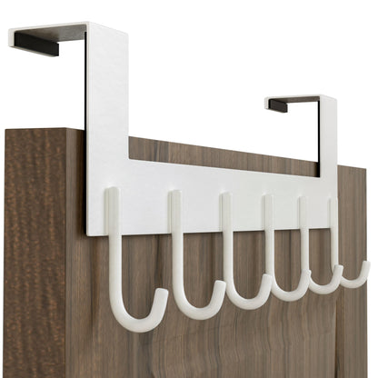 WEBI Over The Door Hooks for Hanging Door Hanger,Over Door Coat Rack Hanger for Towels,Clothes,Behind Back of Bathroom,White