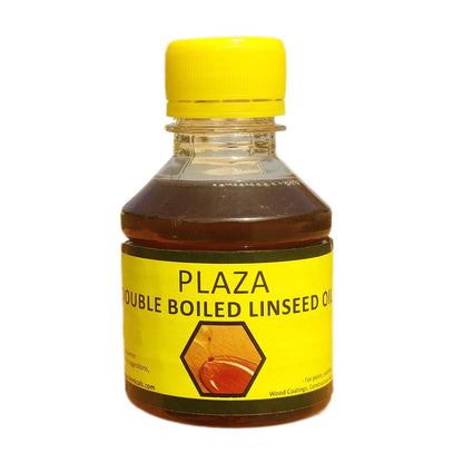 PLAZA - Double Boiled Linseed Oil - 100 ml Pack used for Wood Finishing, On Walls before applying paint, mixing in putty, bare wooden furniture, outside wooden furniture, Cricket bats, hockey, guitar,