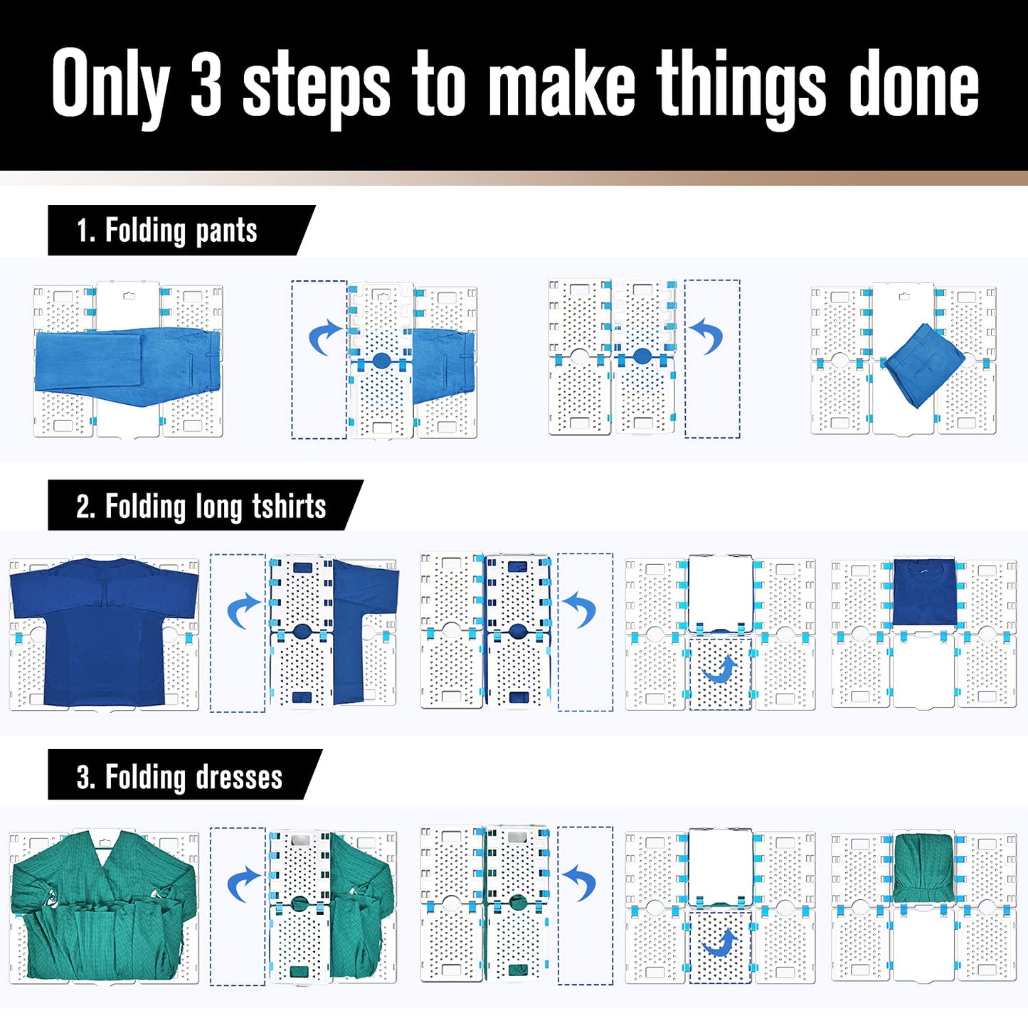 BoxLegend V4 Shirt Folding Board t Shirts Clothes Folder Durable Plastic Laundry folders Folding Boards for Adults and children, White