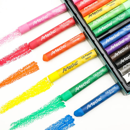 Artecho Oil Pastels Set of 72 Colors, Soft Oil Pastels for Art Painting, Drawing, Blending (10x70mm)
