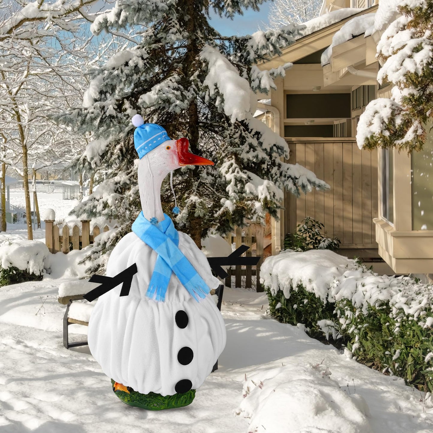 Cute Christmas Goose Costume - Winter Goose Outfit for Outdoor Statue Decoration