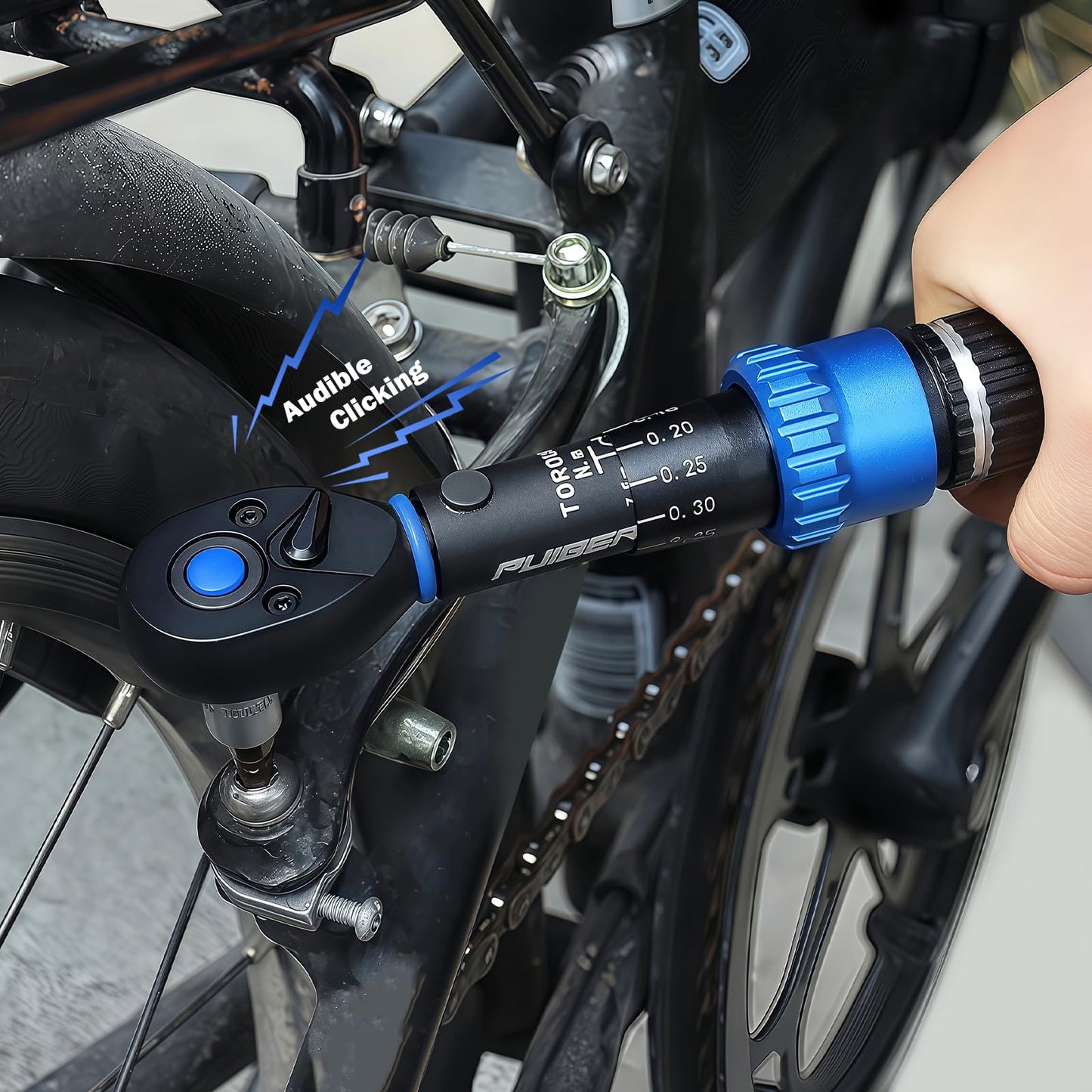 PUIBERS 1/4" Drive Small Torque Wrench, 1-8 Nm,Dual-Direction 72-Tooth Click Torque Wrench Newton Meter for Bikes, Electronics, Small Engine Repairs, and Delicate Fasteners