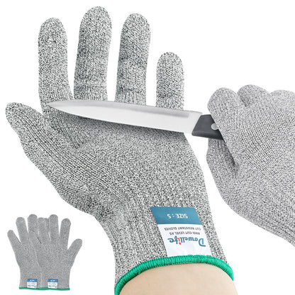 Dowellife Cut Resistant Gloves A9 Maximum Protection - Food Grade Kitchen & Chef Gloves for Food Prep, Knife Cutting, Mandoline Slicing, Butcher, Oyster Shucking, Fish Handling (Small)