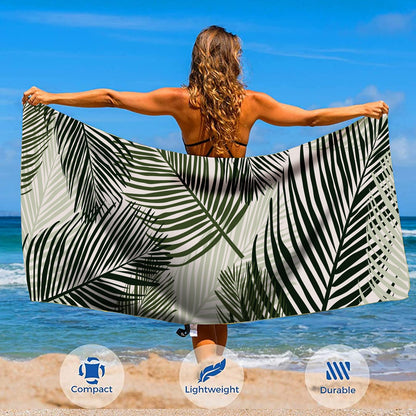 Beach Towel, 71"x32" Double Sided Oversized Microfiber Beach Towel for Adult, Lightweight Extra Large Quick Drying Towel for Swimming Sports Beach Gym