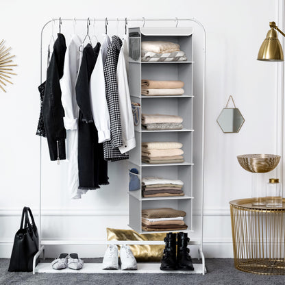 Simple Houseware 6 Shelves Hanging Closet Organizers Storage, Grey