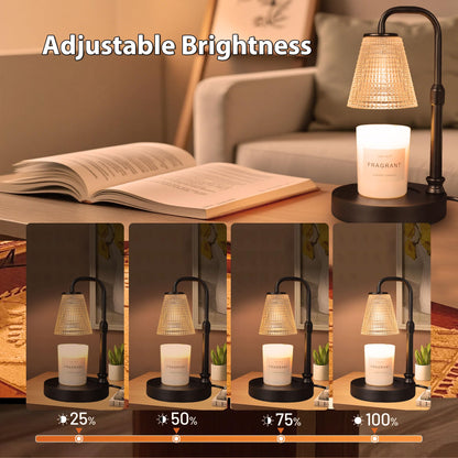Couvkadl Candle Warmer Lamp with Timer, Dimmable Candle Warmer for Jar Candles, Height Adjustable Wax Melt Warmer, Birthday Gifts for Women Mom, House Warming Gifts New Home Decor