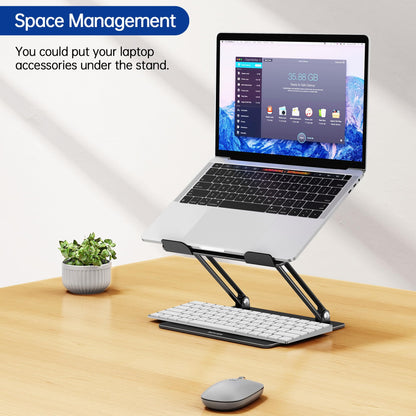 Besign LS10 Aluminum Laptop Stand, Ergonomic Adjustable Notebook Tablet Stand, Riser Holder Computer Stand Compatible with Air, Pro, Dell, HP, Lenovo More 10-14" Laptops (Black)