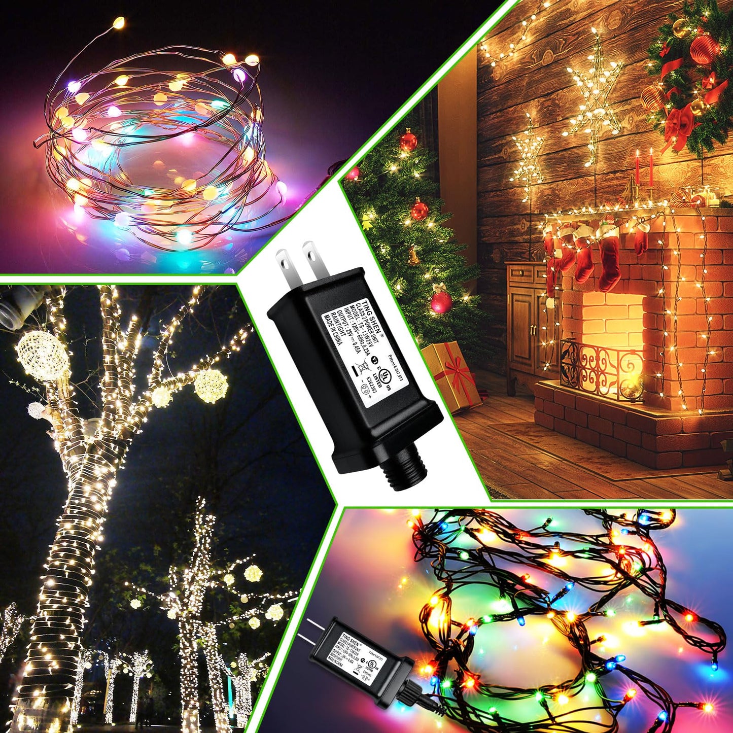 29V 0.45A 13W Class 2 Power Unit Model TS-13W29V LED Transformer Raintight IP44 US Plug Adapter, Seasonal-Use LED Driver for Ting Shen Replacement Parts String Light, Holiday Lighting