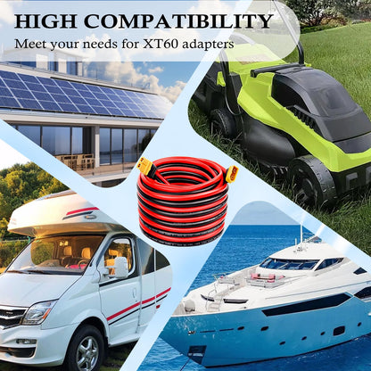 MOOKEERF XT60 Extension Cable - 10AWG 6FT with Male to Female Connector for Solar Panel, RC Battery, Portable Power Station