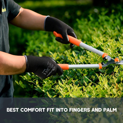 SAFEYEAR 12 Pairs PU Coated Work Gloves for Cleaning, Automobile Assembly, Precision Operation and More (Black L)