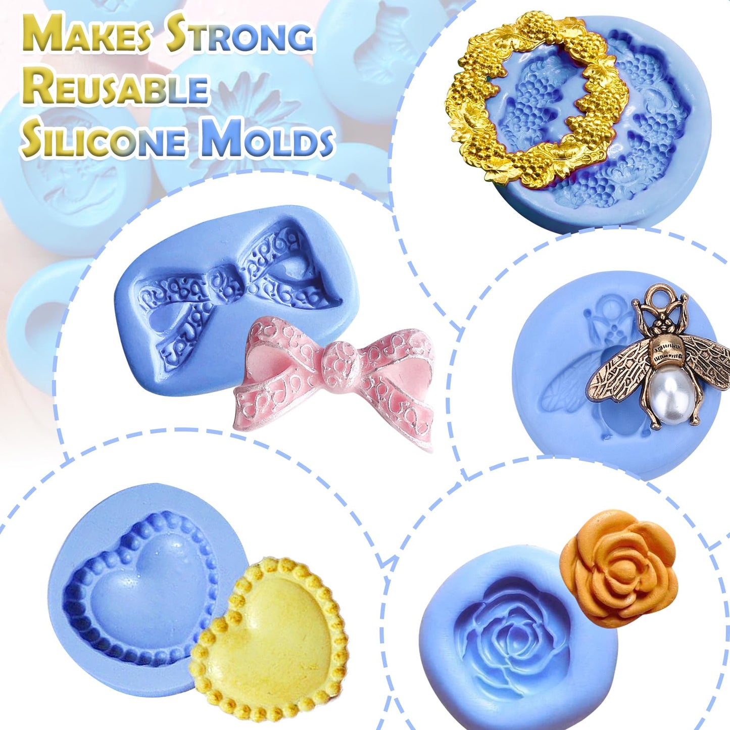DecorRom Silicone Putty - 7/8 LB Flexible Silicone Mold Making Kit - Easy 1:1 Mixing Ratio - Fast Cured - Reusable Molds for Casting, Resin, Soap, Candle, Art Restoration