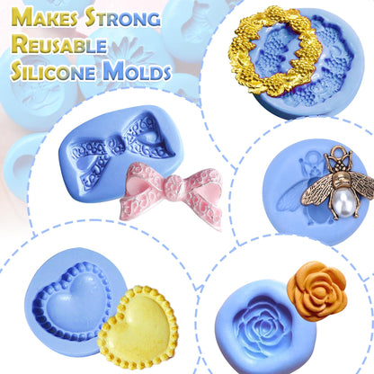 DecorRom Silicone Putty - 7/8 LB Flexible Silicone Mold Making Kit - Easy 1:1 Mixing Ratio - Fast Cured - Reusable Molds for Casting, Resin, Soap, Candle, Art Restoration